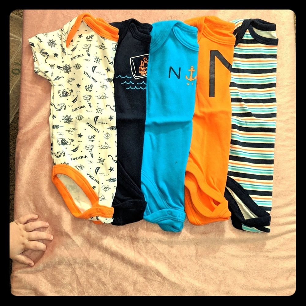 Boys 6-9 month nautica onesie bundle